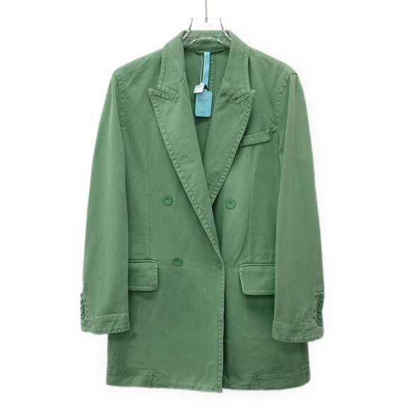 MaxMara Green Cotton Double-Breasted Blazer